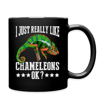 Ich Mag Chamäleons Einfach Wirklich, Okay? - Tasse einfarbig - Schwarz - Rechts