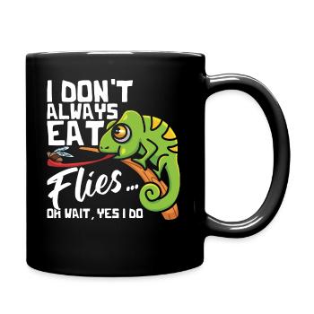 Ich Esse Nicht Immer Fliegen, Chamäleon-T-Shirt - Tasse einfarbig - Schwarz - Rechts