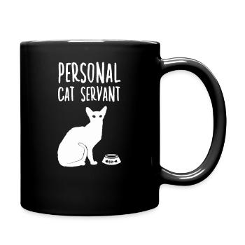 Funny cat slave cat servant gift cats - Full Colour Mug - black - Right