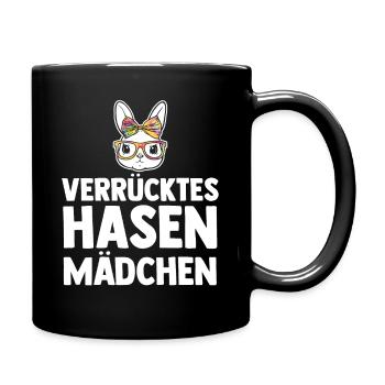 Kaninchen Hase - Tasse einfarbig - Schwarz - Rechts
