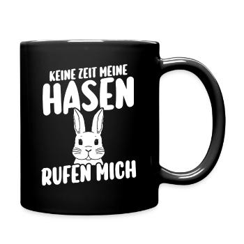 Kaninchen Hase - Tasse einfarbig - Schwarz - Rechts