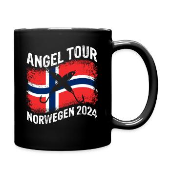 Angel Tour Norwegen 2024 Angelteam Karpfen Angelau - Tasse einfarbig - Schwarz - Rechts