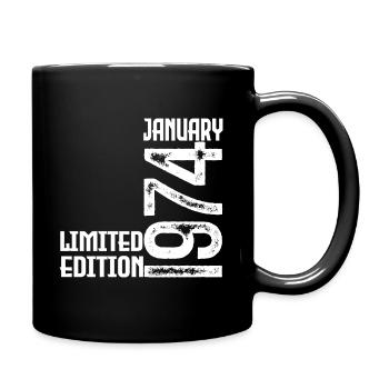 Januar 1974 Geschenk zum Jahrestag. Januar 1974. - Tasse einfarbig - Schwarz - Rechts