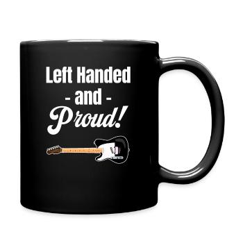 Left-handed and proud! Guitarist, Bassist, - Full Colour Mug - black - Right