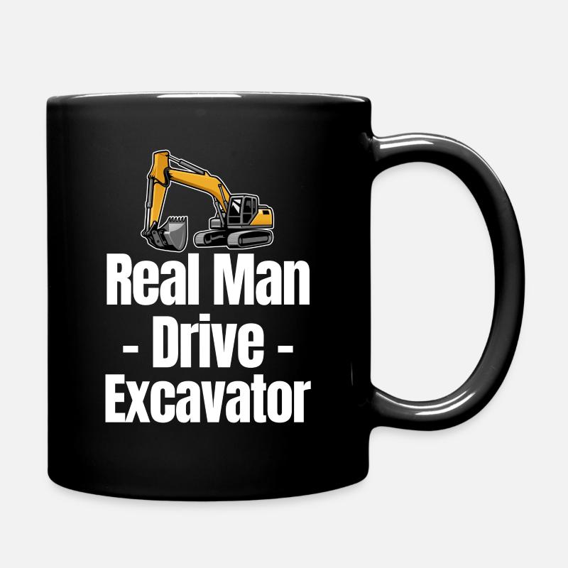 Real Mean Drive Excavator Excavator Excavator Excavator Loader - Full Colour Mug - black