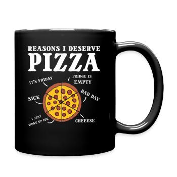Pizza -Humor Pizza -Lieferant - Tasse einfarbig - Schwarz - Rechts
