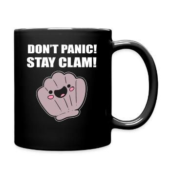 Muschel Wortspiel Meeresfrüchte Koch - Tasse einfarbig - Schwarz - Rechts
