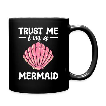 Ich bin eine Meerjungfrau Fischer - Tasse einfarbig - Schwarz - Rechts