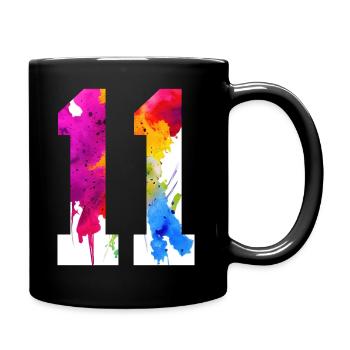 NUMBER 11 YEARS OLD 11TH BIRTHDAY - Full Colour Mug - black - Right