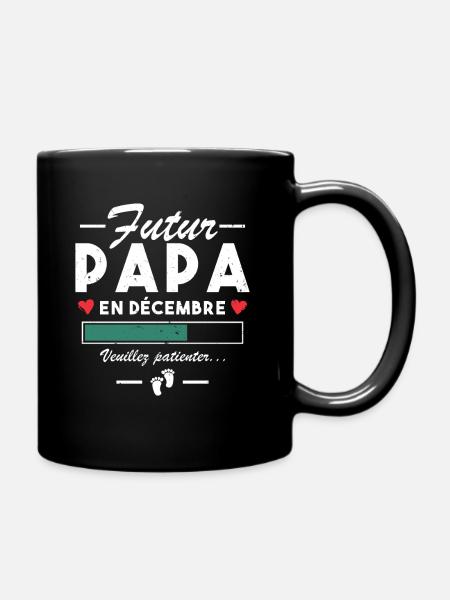 Homme Annonce Grossesse Futur Papa En décembre - Mug uni - noir
