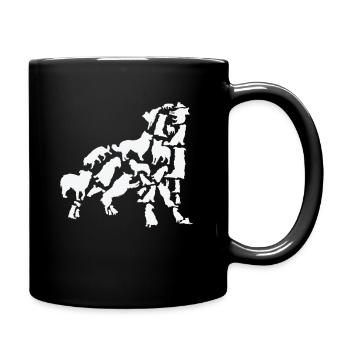 Chien de berger australien Mama Beagle papa - Mug uni - noir - Droite