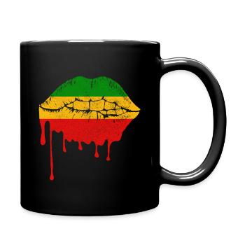 Reggae Musik Rastafari Jamaika - Tasse einfarbig - Schwarz - Rechts