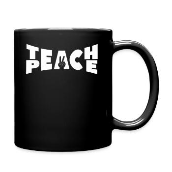 Teach Peace Word Game Groovy Hippie Teacher - Tasse einfarbig - Schwarz - Rechts