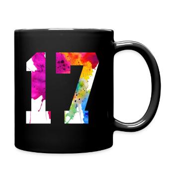 NUMMER 17 JAHRE ALT 17. GEBURTSTAG - Tasse einfarbig - Schwarz - Rechts