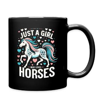Cadeau d’amant de cheval juste une fille qui aime les chevaux - Mug uni - noir - Droite