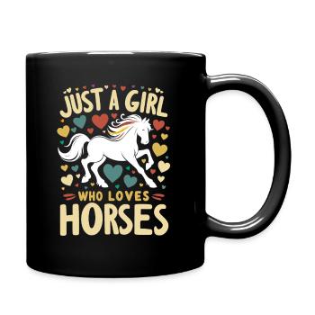 Cadeau d’amant de cheval juste une fille qui aime les chevaux - Mug uni - noir - Droite