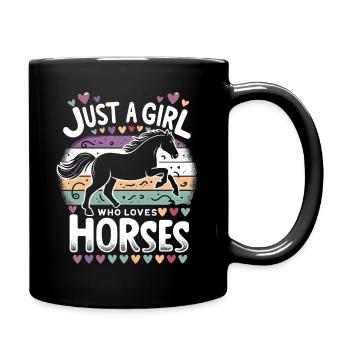 Cadeau d’amant de cheval juste une fille qui aime les chevaux - Mug uni - noir - Droite