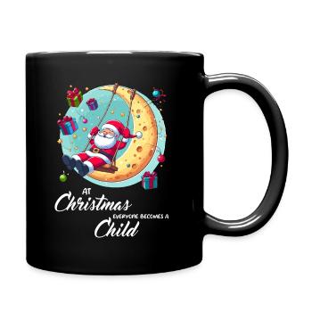 Père Noël sur balançoire enfant de Noël - Mug uni - noir - Droite