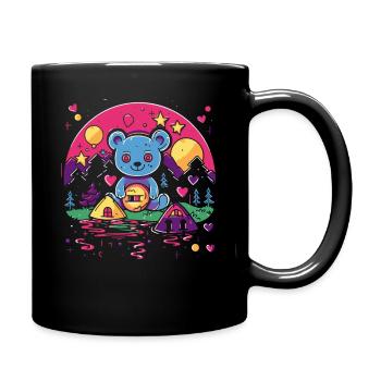 Ein kuscheliger Bär im Wunderland der Liebe - Tasse einfarbig - Schwarz - Rechts