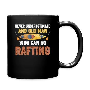 Never underestimate an old man who - Full Colour Mug - black - Right