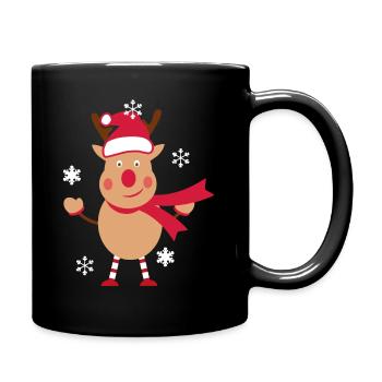 Renne de Noël - Mug uni - noir - Droite