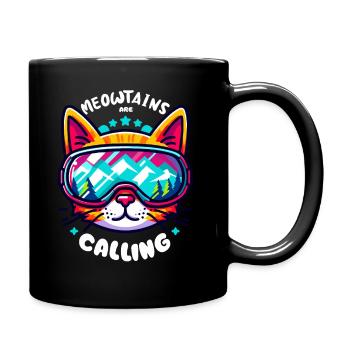 Snowboard Ski Cool Katze Berge Skibrille lustig - Tasse einfarbig - Schwarz - Rechts