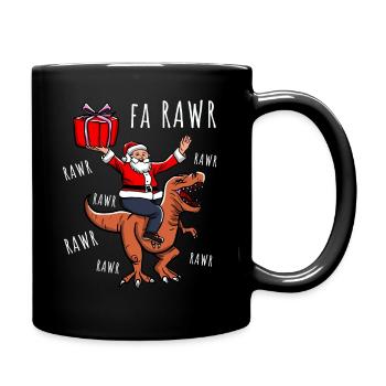Père Noël sur Dino - Mug uni - noir - Droite