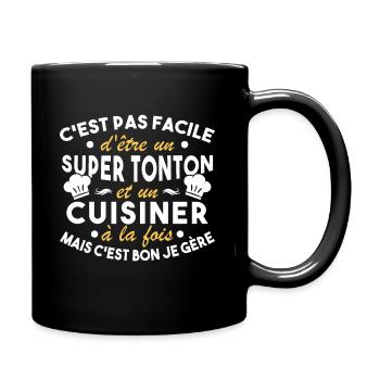 Super Tonton et un Cuisinier Cadeau Humour - Mug uni - noir - Droite