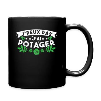 J'Peux pas J'ai Potager Cadeau De Jardinage Drole - Mug uni - noir - Droite
