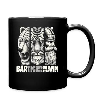 Bärtigermann Bär Tiger Mann Geschenk Bartträger - Tasse einfarbig - Schwarz - Rechts