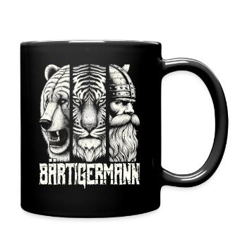Bärtigermann Bär Tiger Mann Geschenk Bart - Tasse einfarbig - Schwarz - Rechts