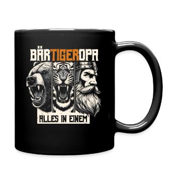 Bearded Grandpa Bear Tiger Grandpa Gift Beard Beard Bearer - Full Colour Mug - black - Right