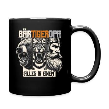 Bearded Grandpa Bear Tiger Grandpa Gift Beard Beard Bearer - Full Colour Mug - black - Right