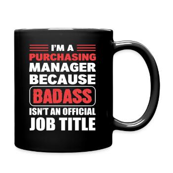 Lustiger Manager Einkaufspersonal - Tasse einfarbig - Schwarz - Rechts