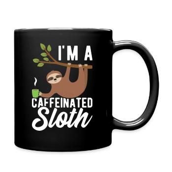 Ich Bin Ein Koffeinhaltiges Faultier-T-Shirt - Tasse einfarbig - Schwarz - Rechts