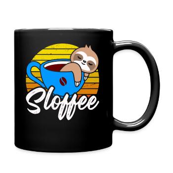 Sloffee Im Retro-T-Shirt - Tasse einfarbig - Schwarz - Rechts