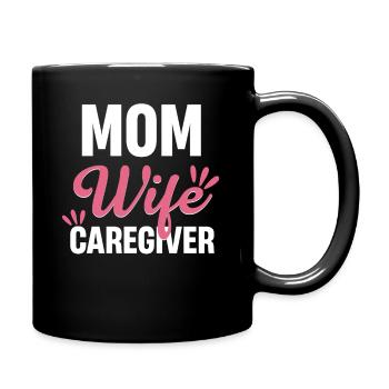 Mère, Femme, Soignante, Mère, - Mug uni - noir - Droite