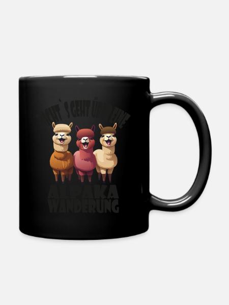 Alpaka, Nichts geht über eine Alpaka Wanderung - Tasse einfarbig - Schwarz
