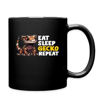 Gecko à crête Hommes Femmes Lézard Cils Gecko - Mug uni - noir - Droite
