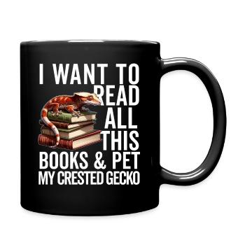 Gecko à crête Hommes Femmes Lézard Cils Gecko - Mug uni - noir - Droite