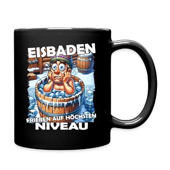 Eisbaden Winterbaden Lustig - Tasse einfarbig - Schwarz - Rechts