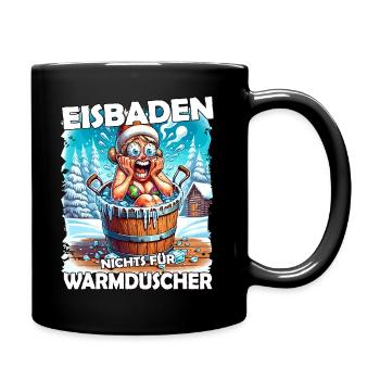Eisbaden Winterbaden Lustig - Tasse einfarbig - Schwarz - Rechts