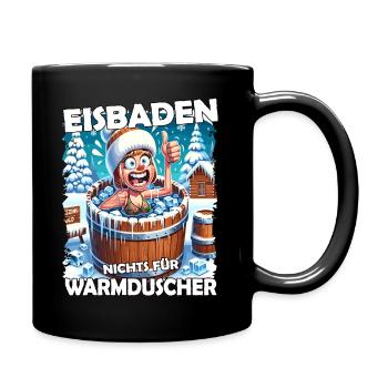 Eisbaden Winterbaden Lustig - Tasse einfarbig - Schwarz - Rechts