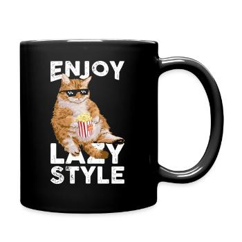 Enjoy lazy style - Full Colour Mug - black - Right