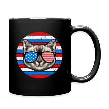 Happy cat from July - Full Colour Mug - black - Right