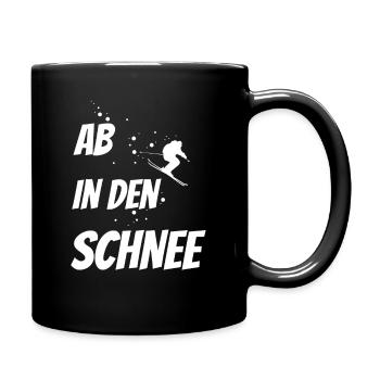 SKIFAHREN - Ab in den Schnee ! - Tasse einfarbig - Schwarz - Rechts