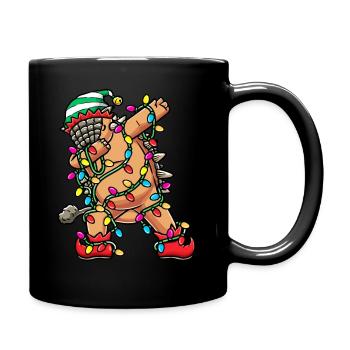 Ankylosaurus-dinosaurier Mit Weihnachtsbeleuchtung - Tasse einfarbig - Schwarz - Rechts