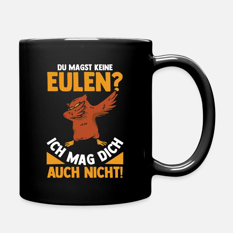 Eulen - Tasse einfarbig - Schwarz