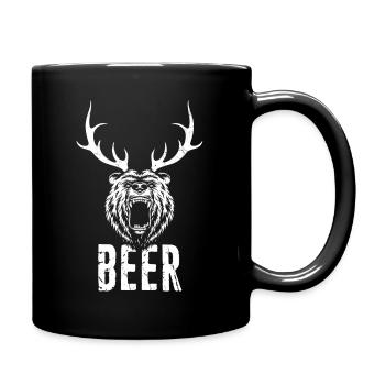 Beer Bear Beer Fans Animal Lover Nature Beer Hunter - Full Colour Mug - black - Right