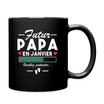 Futur Papa En Janvier Bébé Homme Cadeau - Mug uni - noir - Droite